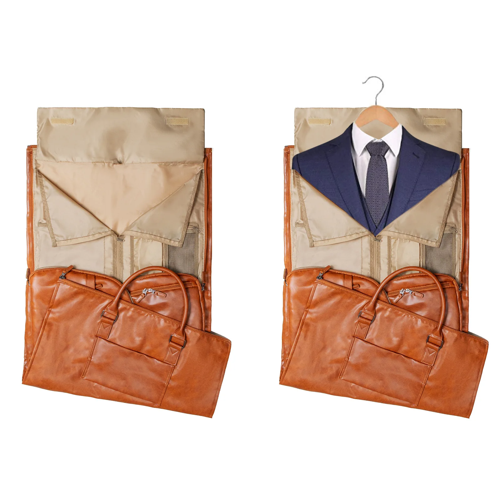 Geestock Large Duffle Travel Bag Waterproof PU Leather Weekend Bag Business Suit Bags For Men Women Foldable Garment Bag Hangbag - Image 2