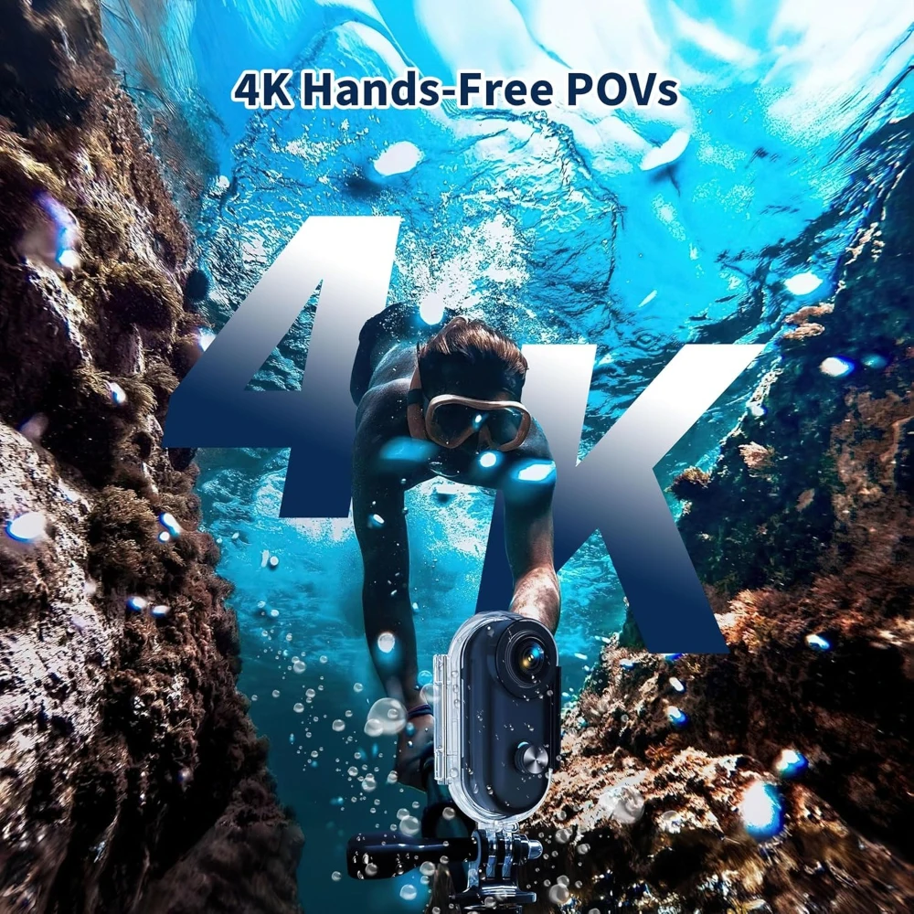 4K Mini Waterproof Camera WiFi Enabled Wearable Body Cam Easy Mount for Moto Bike Travel Helmet Use Outdoor Sports & Vlog Shoots - Image 4