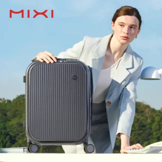 Mixi Carry On Suitcase Front Laptop Pocket Aluminum Frame Travel Men Luggage Women PC TSA Lock Trolley Case 18'' 20''