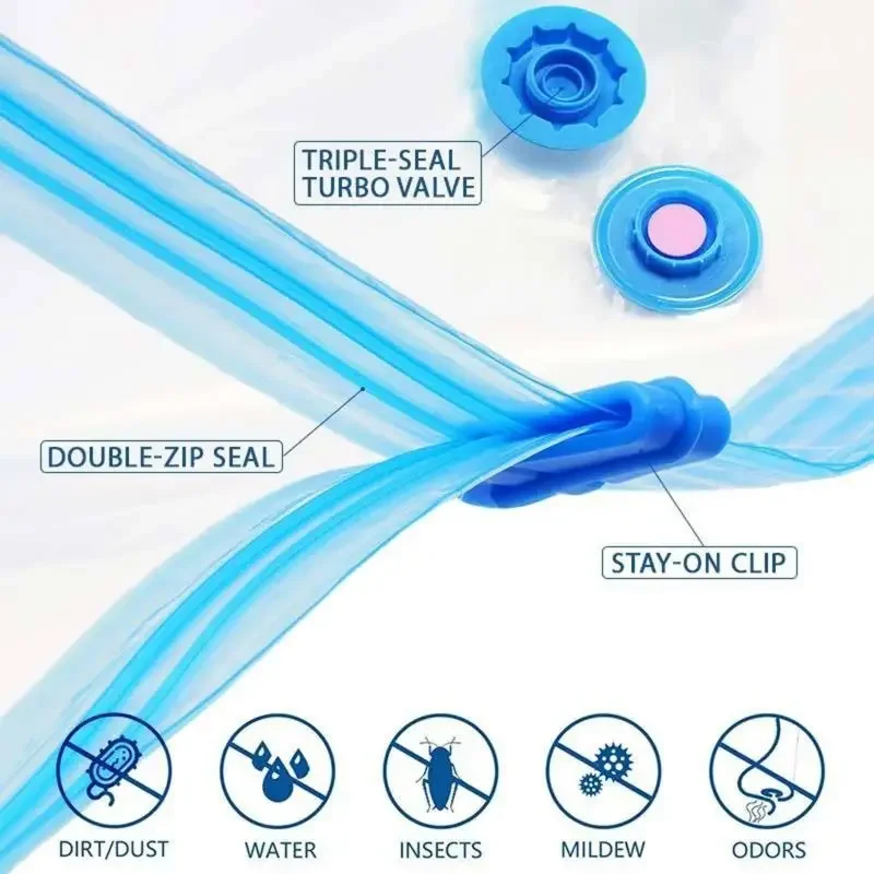 Vacuum Storage Bags 8-18Pc Space Saver Bag Travel Rechargable Air Pump Various Seal Bag Pump for Compress Clothe Blanket Luggage - Image 2