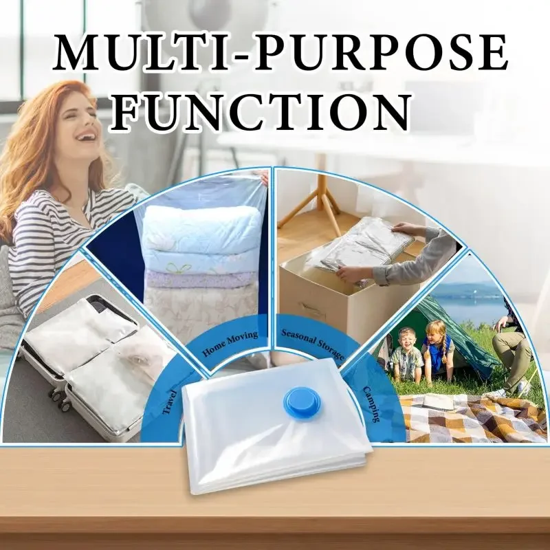 Vacuum Storage Bags 8-18Pc Space Saver Bag Travel Rechargable Air Pump Various Seal Bag Pump for Compress Clothe Blanket Luggage - Image 5