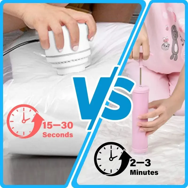 Vacuum Storage Bags 8-18Pc Space Saver Bag Travel Rechargable Air Pump Various Seal Bag Pump for Compress Clothe Blanket Luggage - Image 3