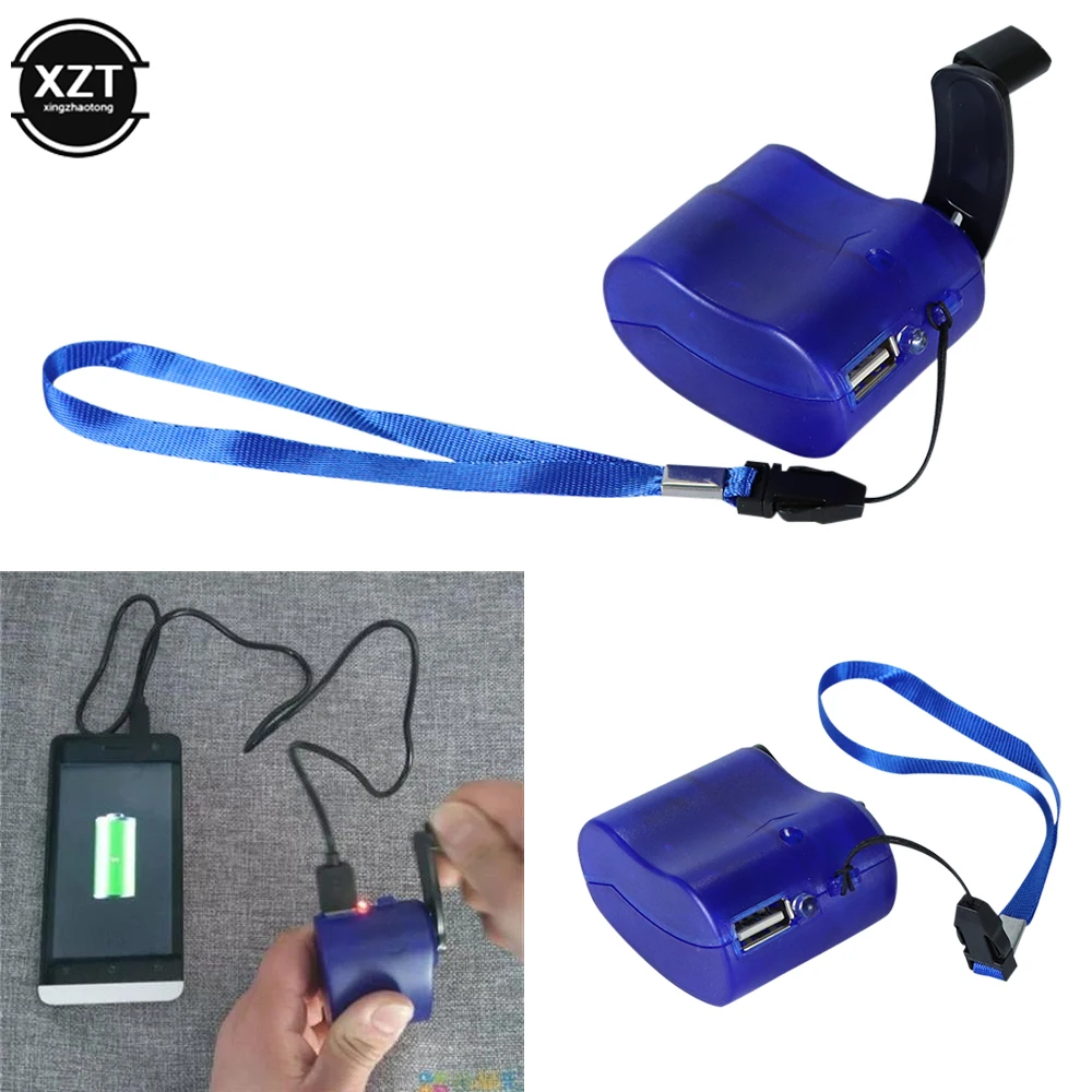 Hand Crank USB Charger Cell Phone Outdoor Emergency Camping Hiking AC Generator Carry-On Mini Power Bank Survival Tools - Image 3