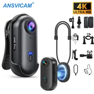 4K Mini Waterproof Camera WiFi Enabled Wearable Body Cam Easy Mount for Moto Bike Travel Helmet Use Outdoor Sports & Vlog Shoots