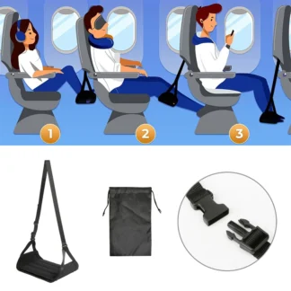 2025 New Airplane Footrest With Adjustable Strap, Portable Hammock Leg Rest, Perfect Travel Accessories